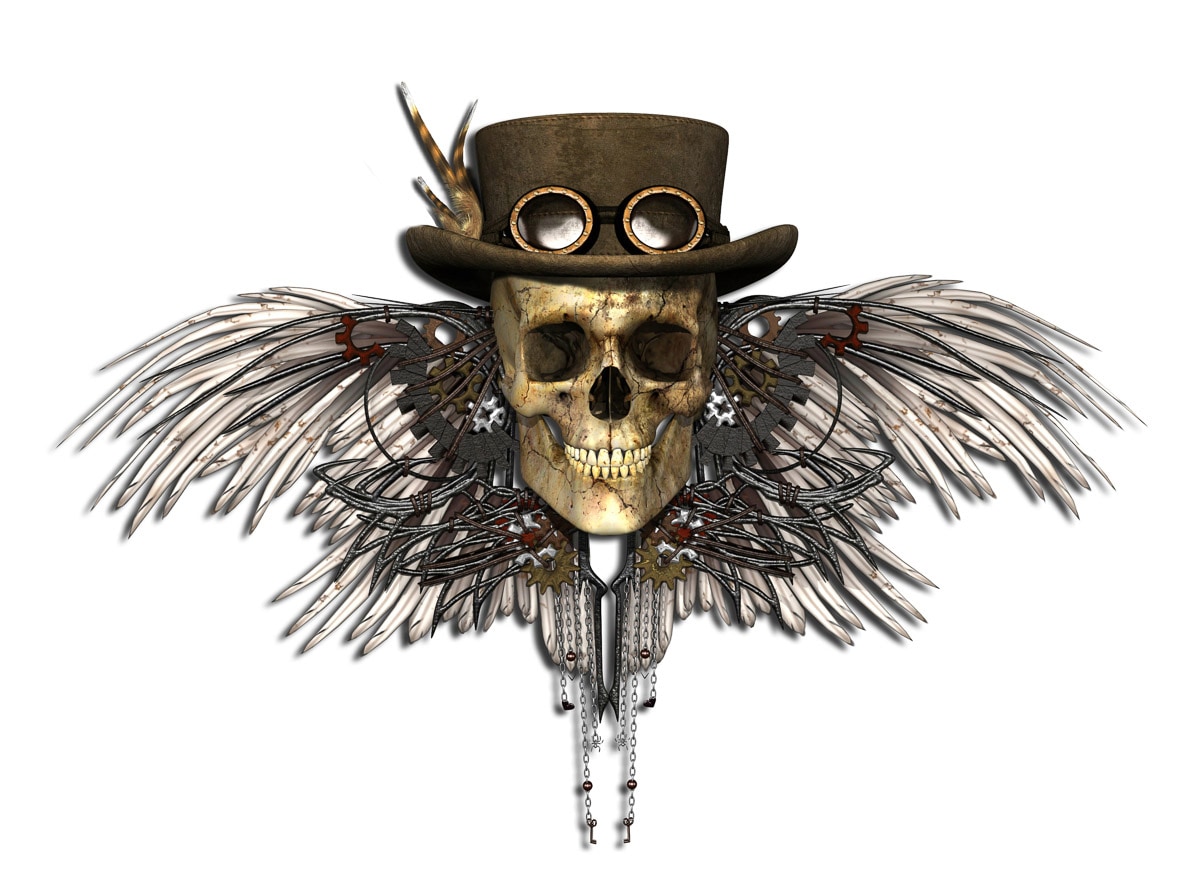 Papermoon Fototapete »Steampunk totenkopf« von Papermoon