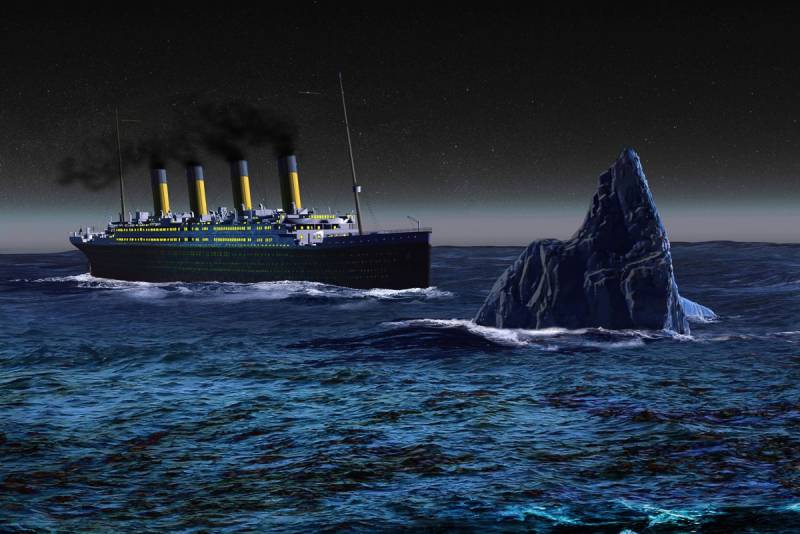Papermoon Fototapete »Titanic mit Eisberg« von Papermoon