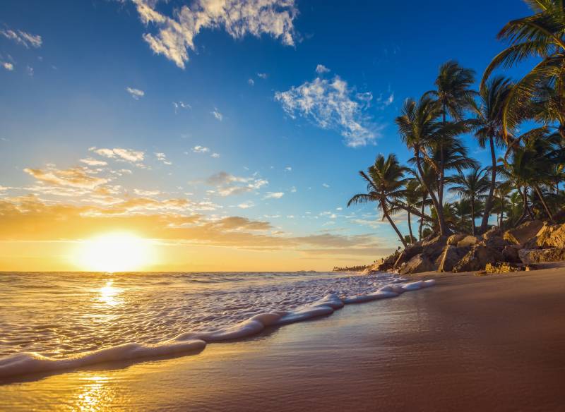 Papermoon Fototapete »Tropical in beach Sunrise« von Papermoon