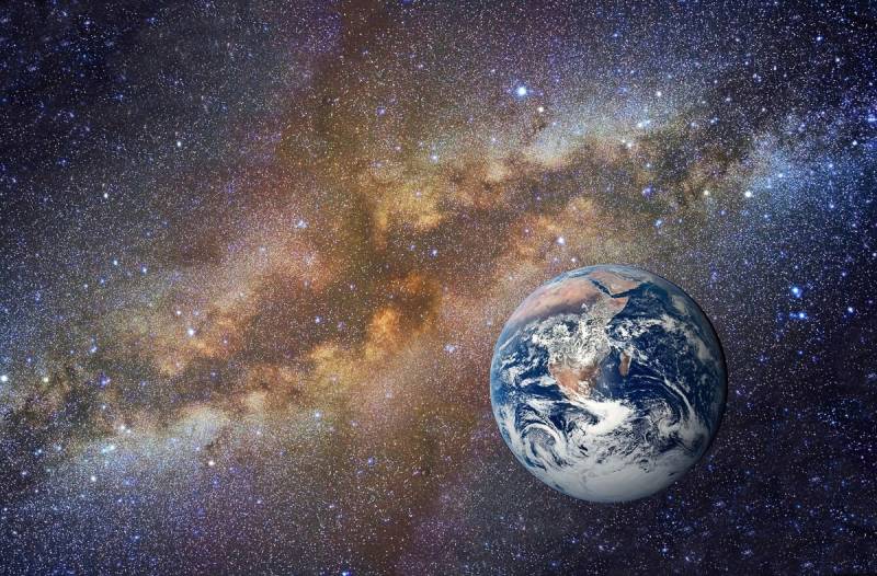 Papermoon Fototapete »Universum mit Erde« von Papermoon
