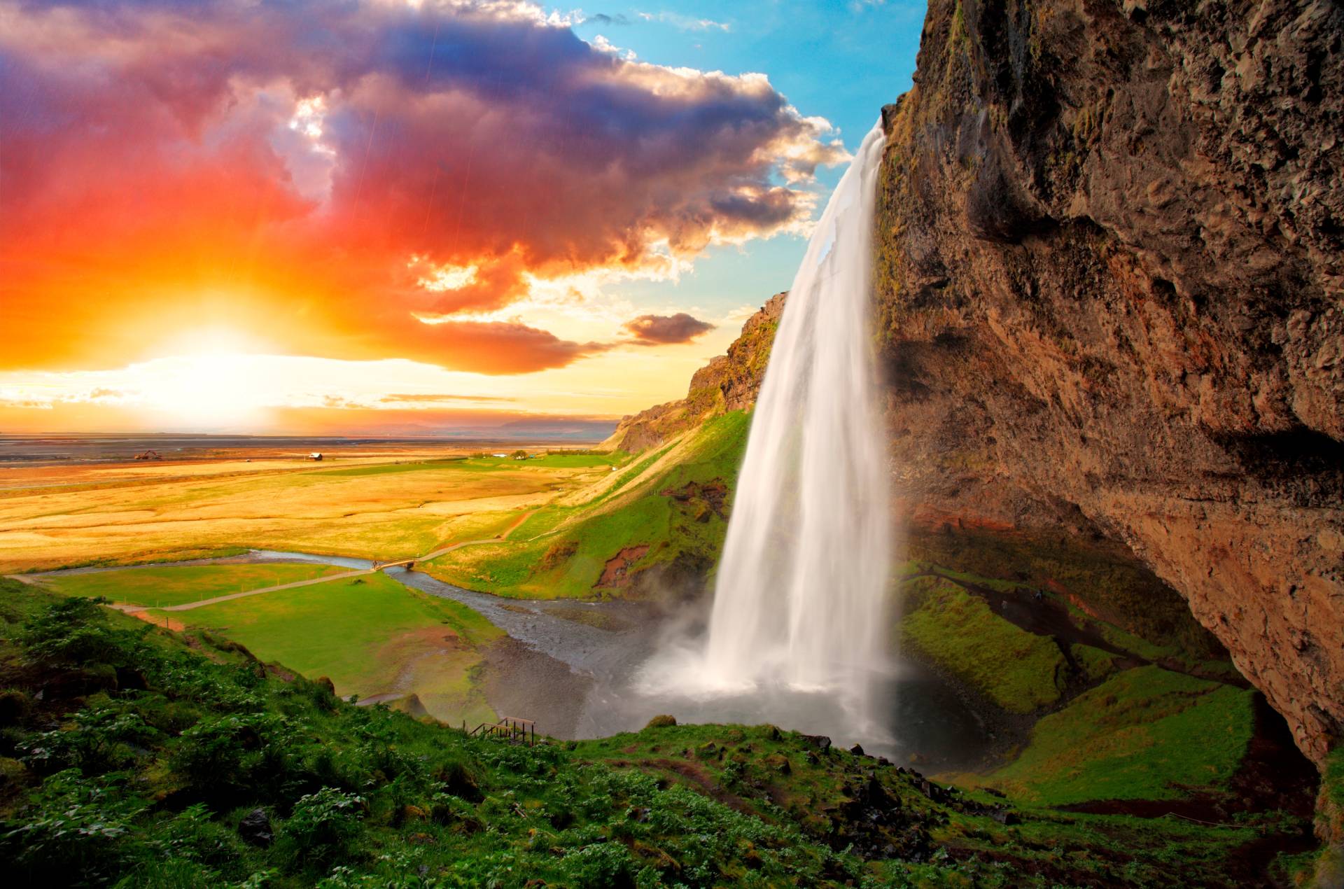 Papermoon Fototapete »Waterfall, Iceland« Papermoon Fototapete »Waterfall, Iceland« von Papermoon