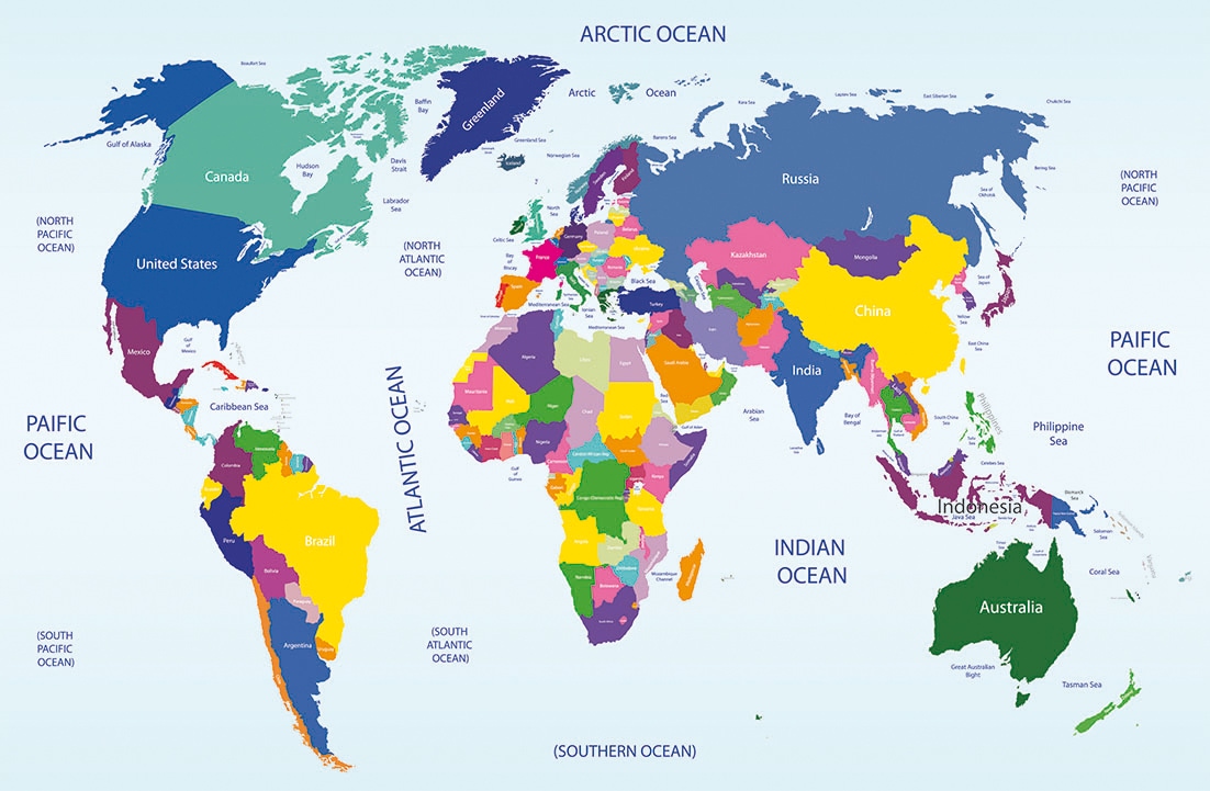 Papermoon Fototapete »Worldmap«, matt Papermoon Fototapete »Worldmap«, matt von Papermoon