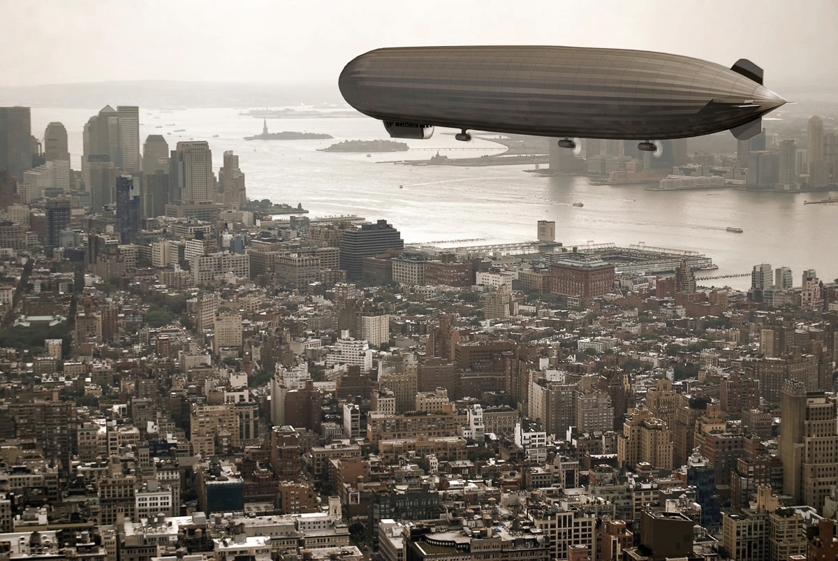 Papermoon Fototapete »Zeppelin über New York« von Papermoon