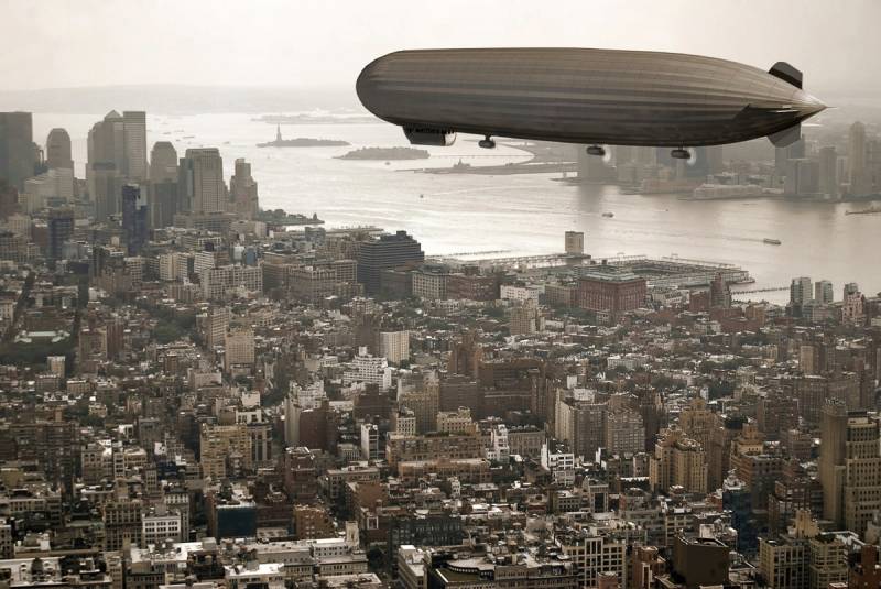 Papermoon Fototapete »Zeppelin über New York« von Papermoon