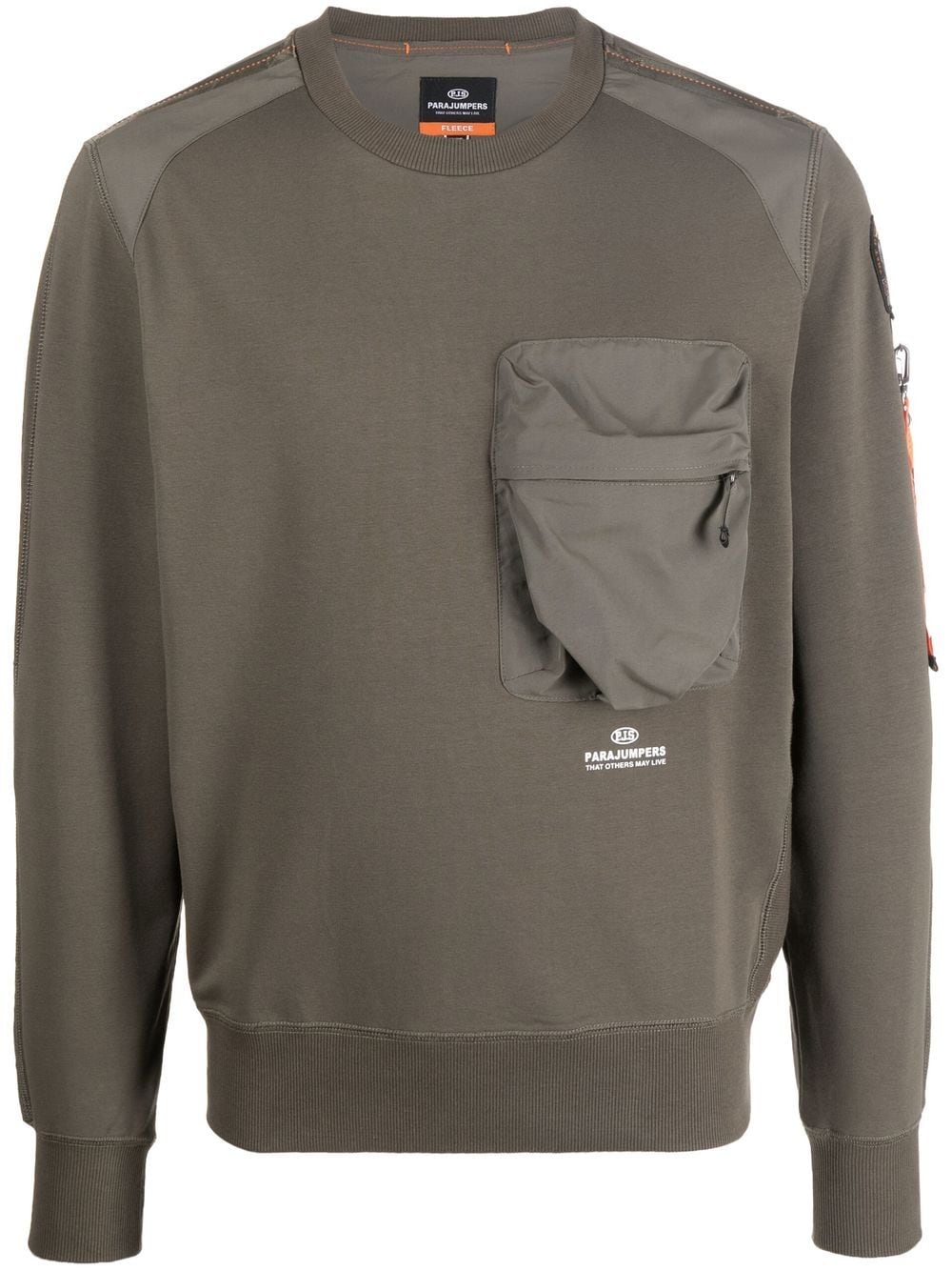 Parajumpers chest zip-pocket detail sweatshirt - Green von Parajumpers