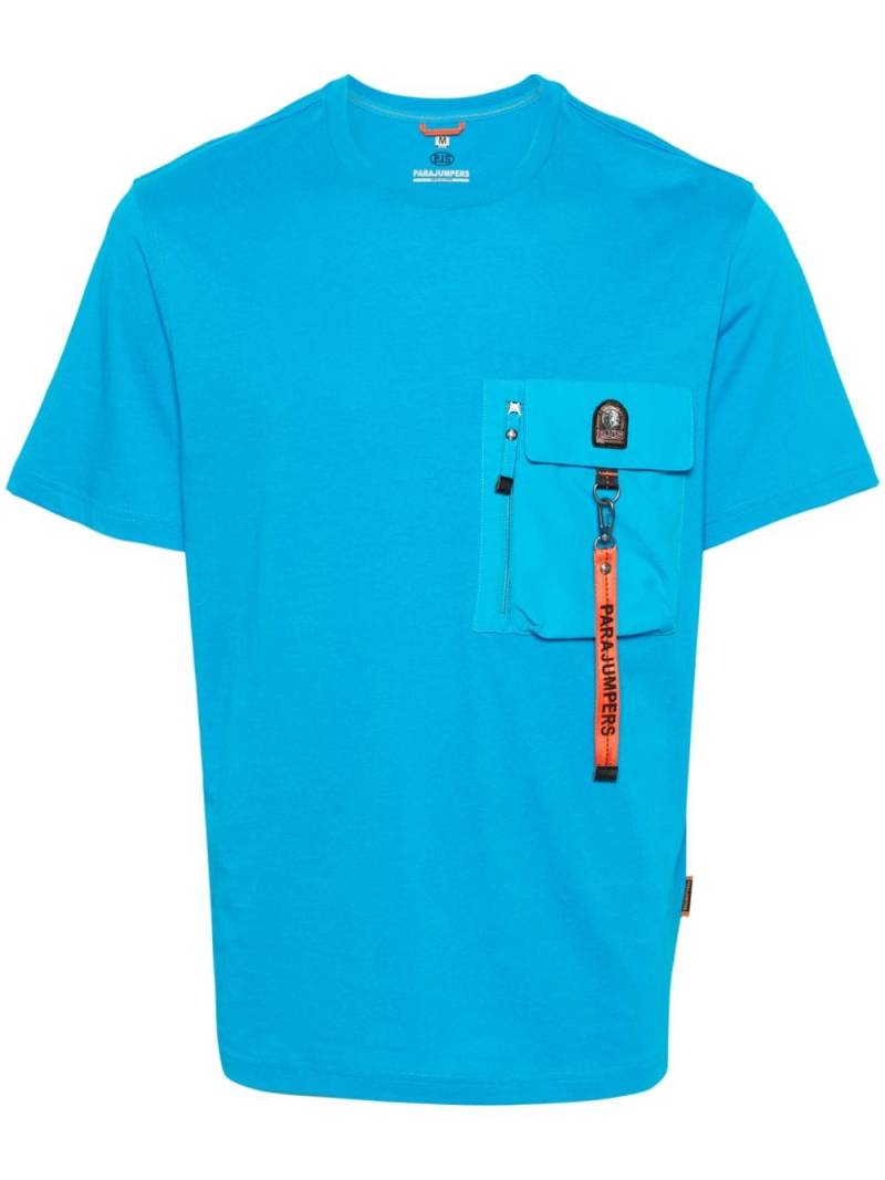 Parajumpers logo-patch cotton T-shirt - Blue von Parajumpers