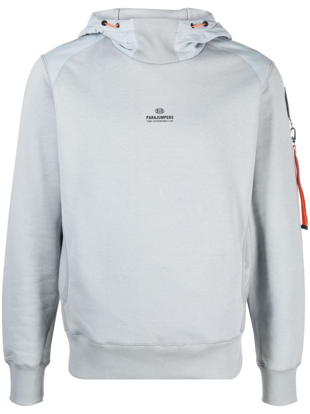 Parajumpers logo-print jersey hoodie - Grey von Parajumpers