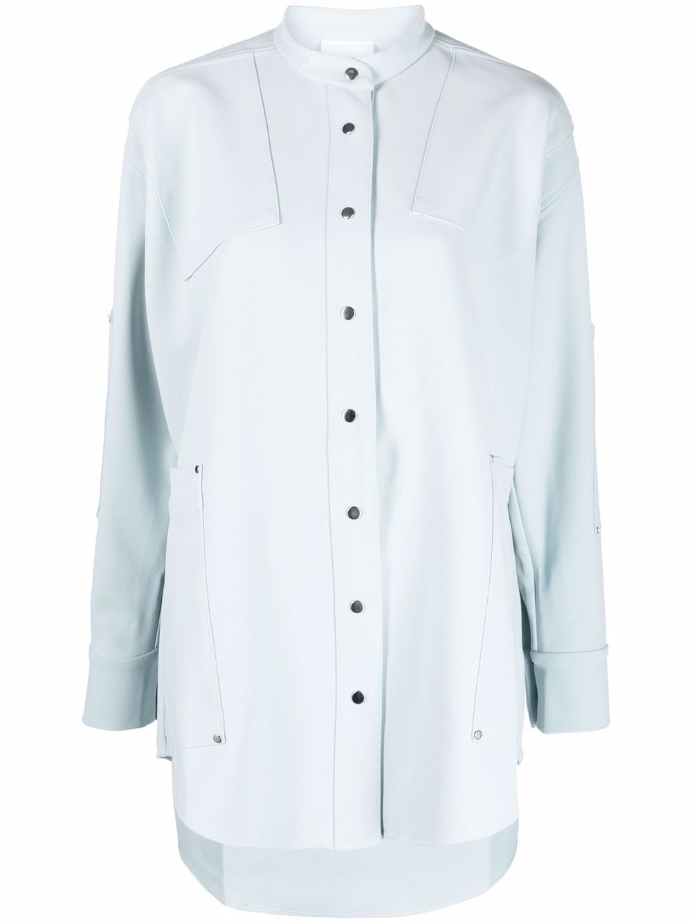 Paris Georgia mock-neck long-sleeve shirt - Blue von Paris Georgia