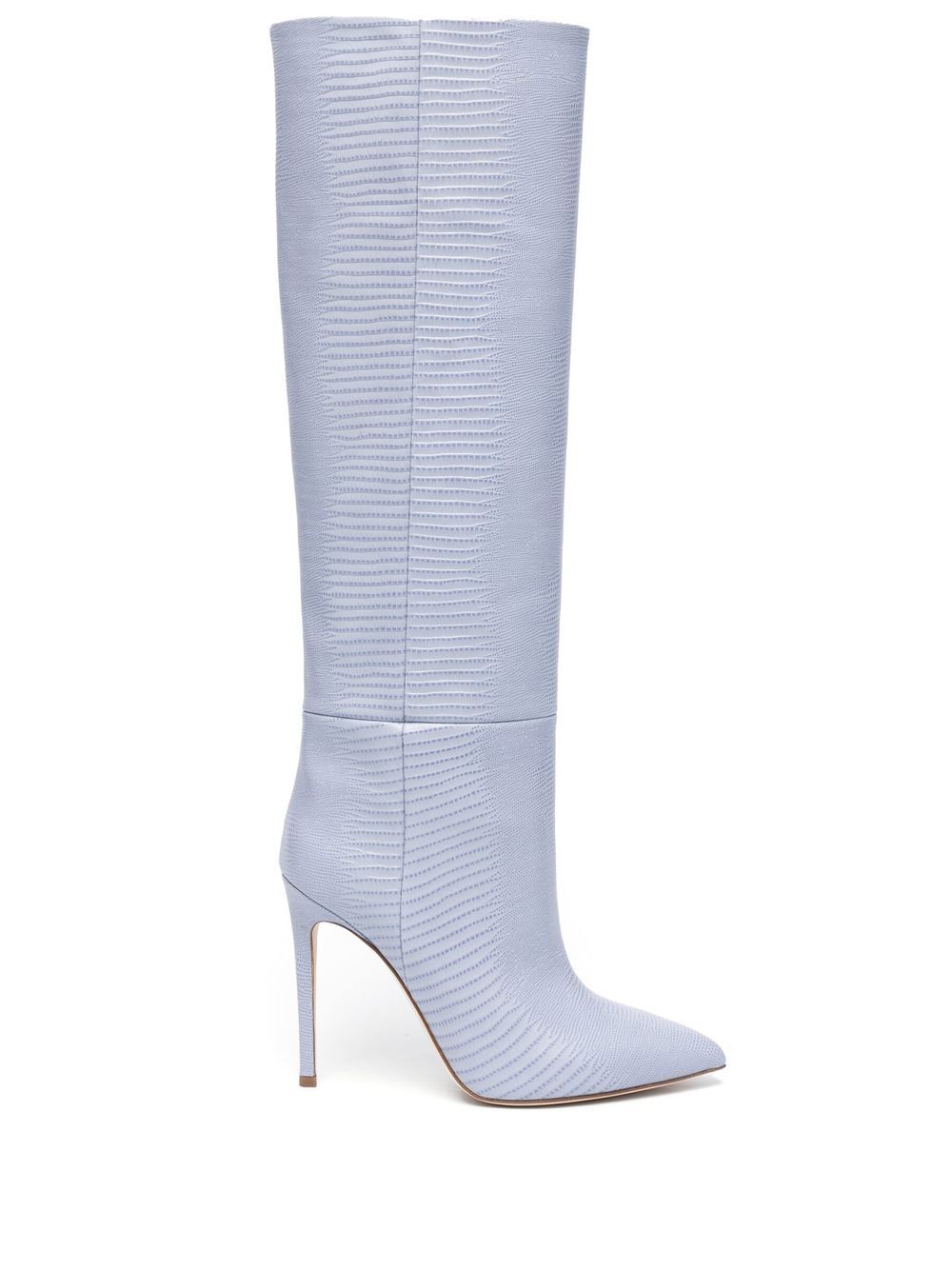 Paris Texas 105mm crocodile-effect knee-high boots - Blue von Paris Texas