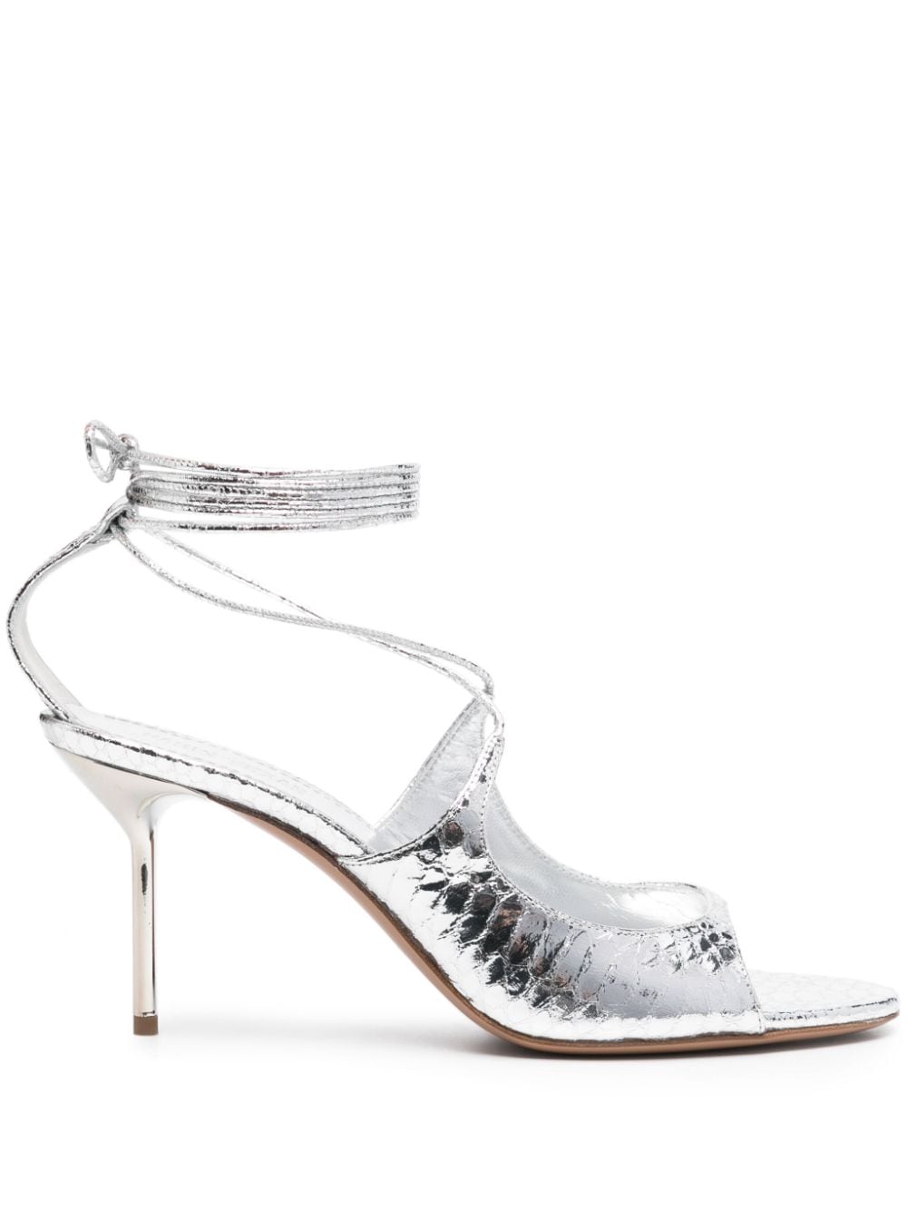 Paris Texas 85mm leather sandals - Silver von Paris Texas