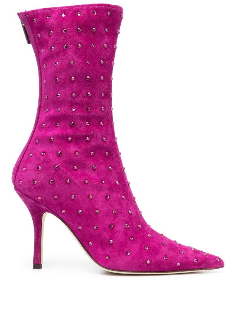 Paris Texas 95mm stud-detail suede boots - Pink von Paris Texas