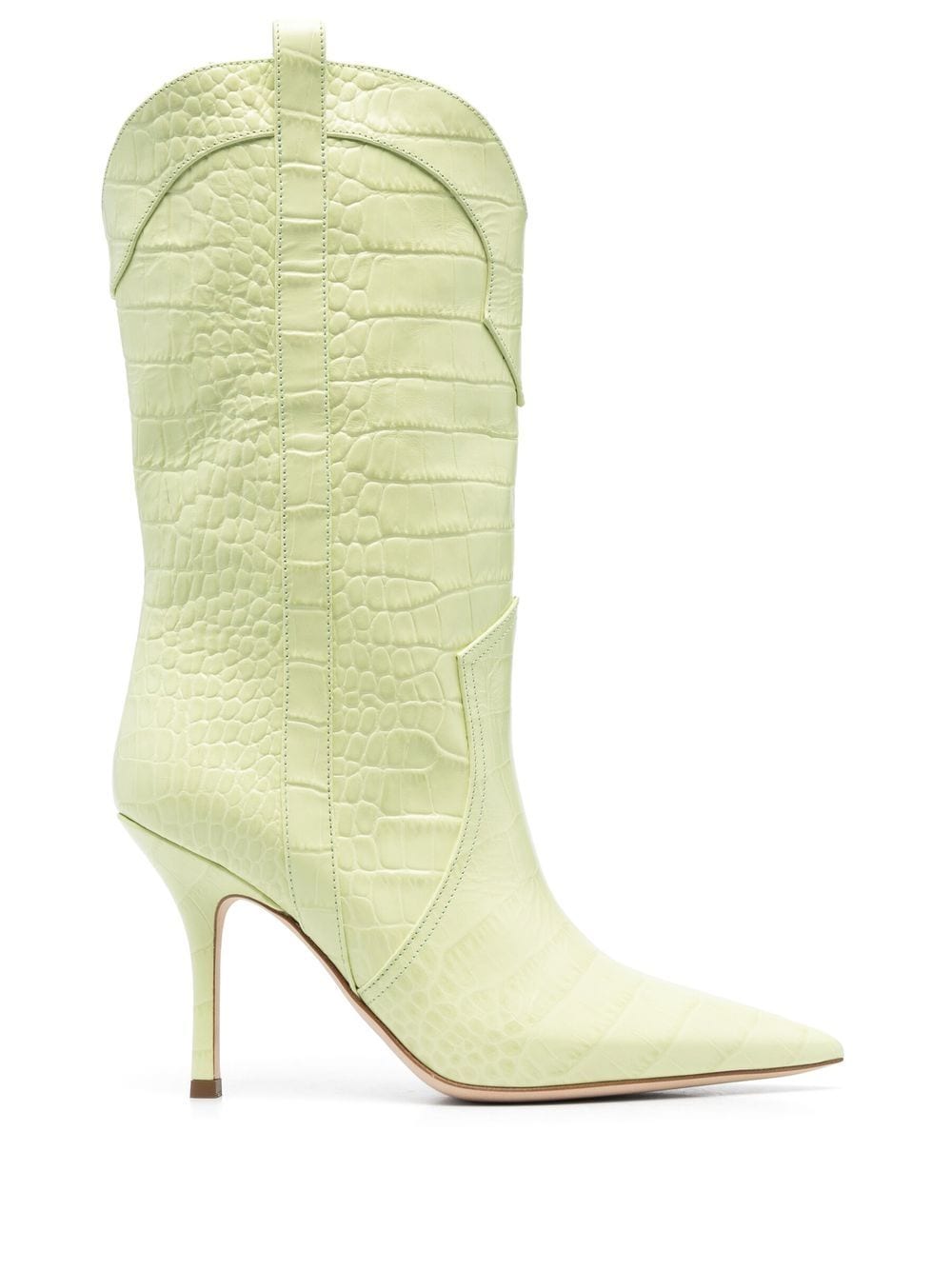 Paris Texas crocodile-embossed stiletto boots - Green von Paris Texas