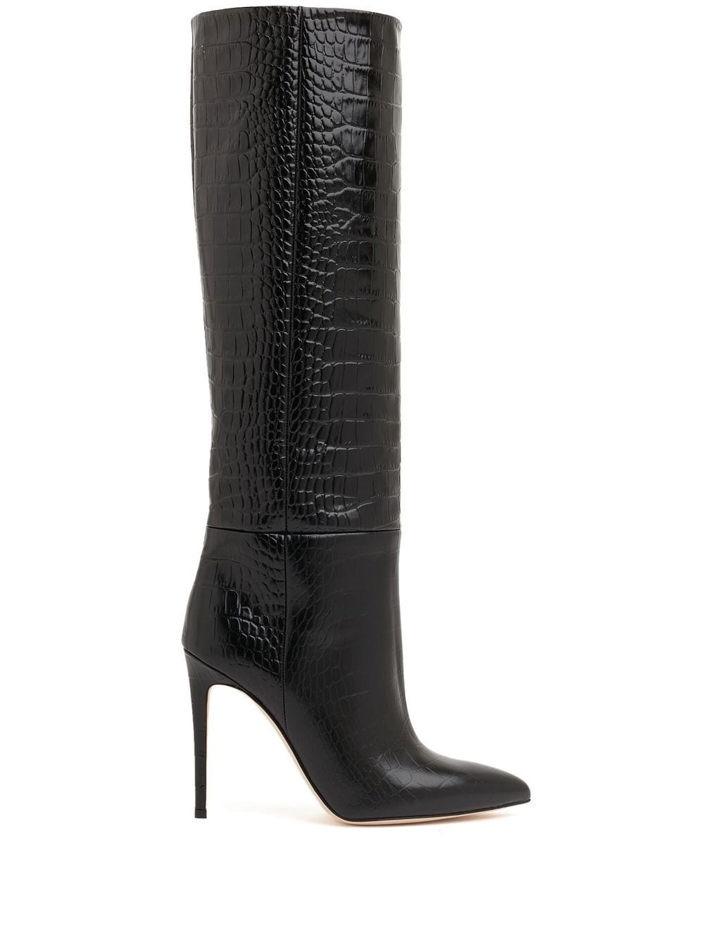 Paris Texas crocodile-effect 105mm knee-length boots - Black von Paris Texas