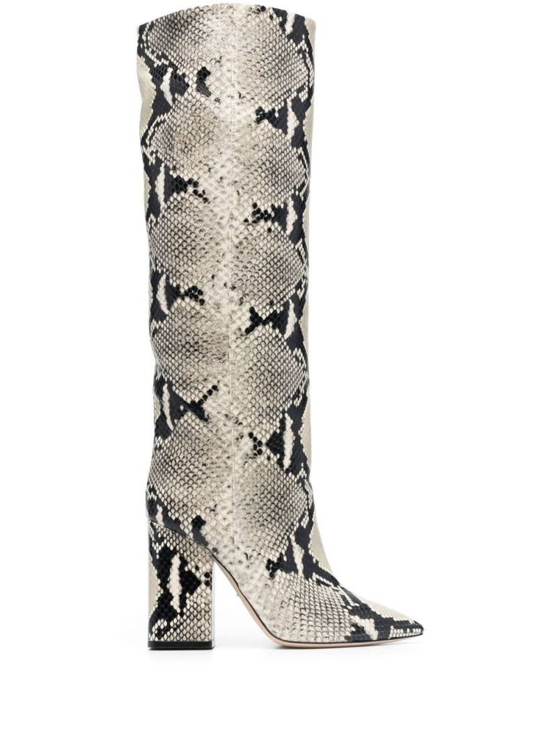 Paris Texas python-print 120mm boots - Neutrals von Paris Texas