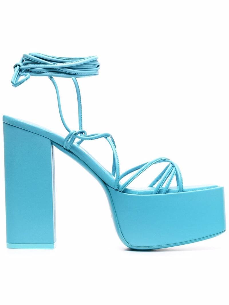 Paris Texas tie-detail open-toe platform sandals - Blue von Paris Texas