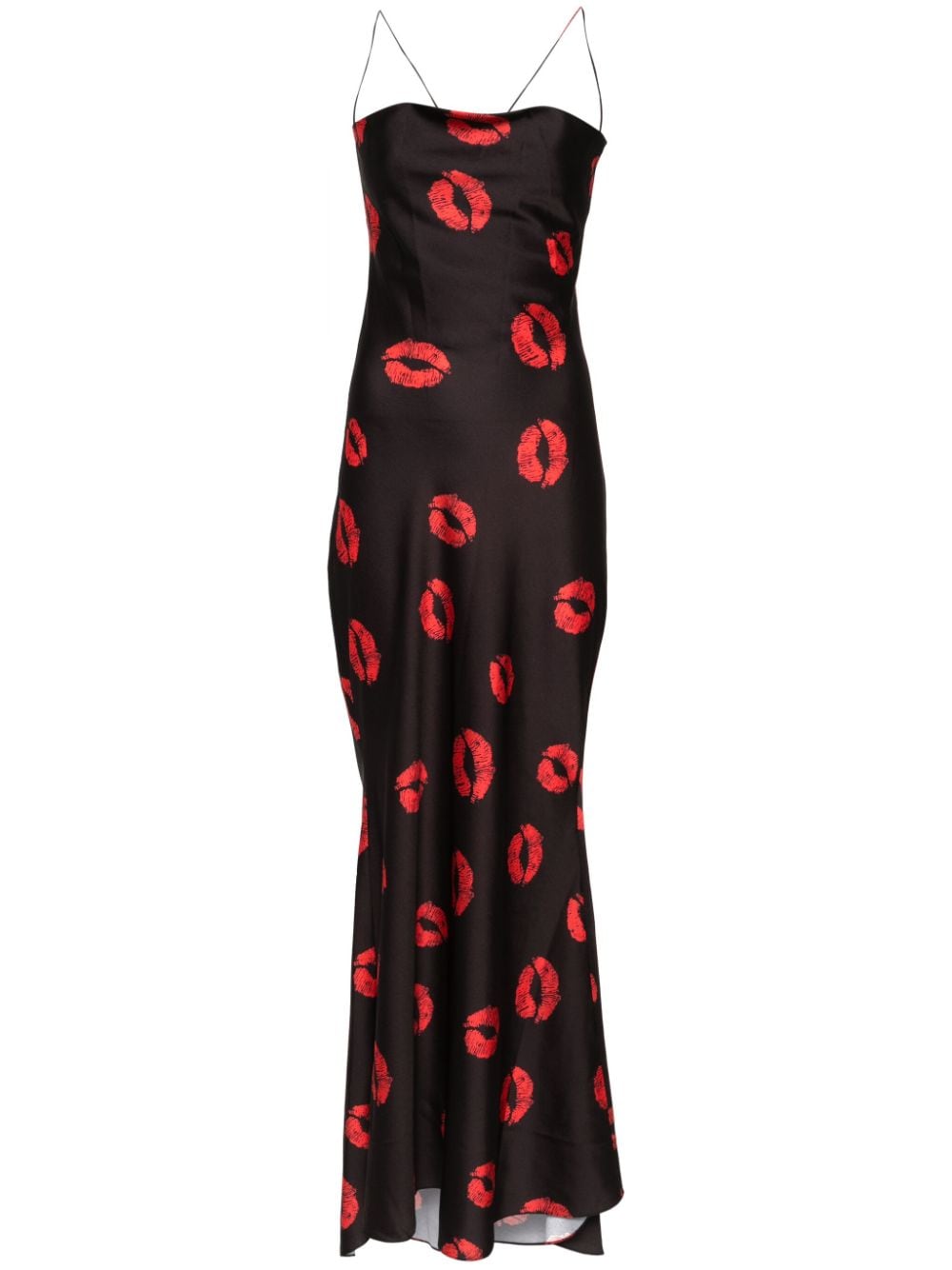 Parlor Kiss-print sleeveless dress - Black von Parlor