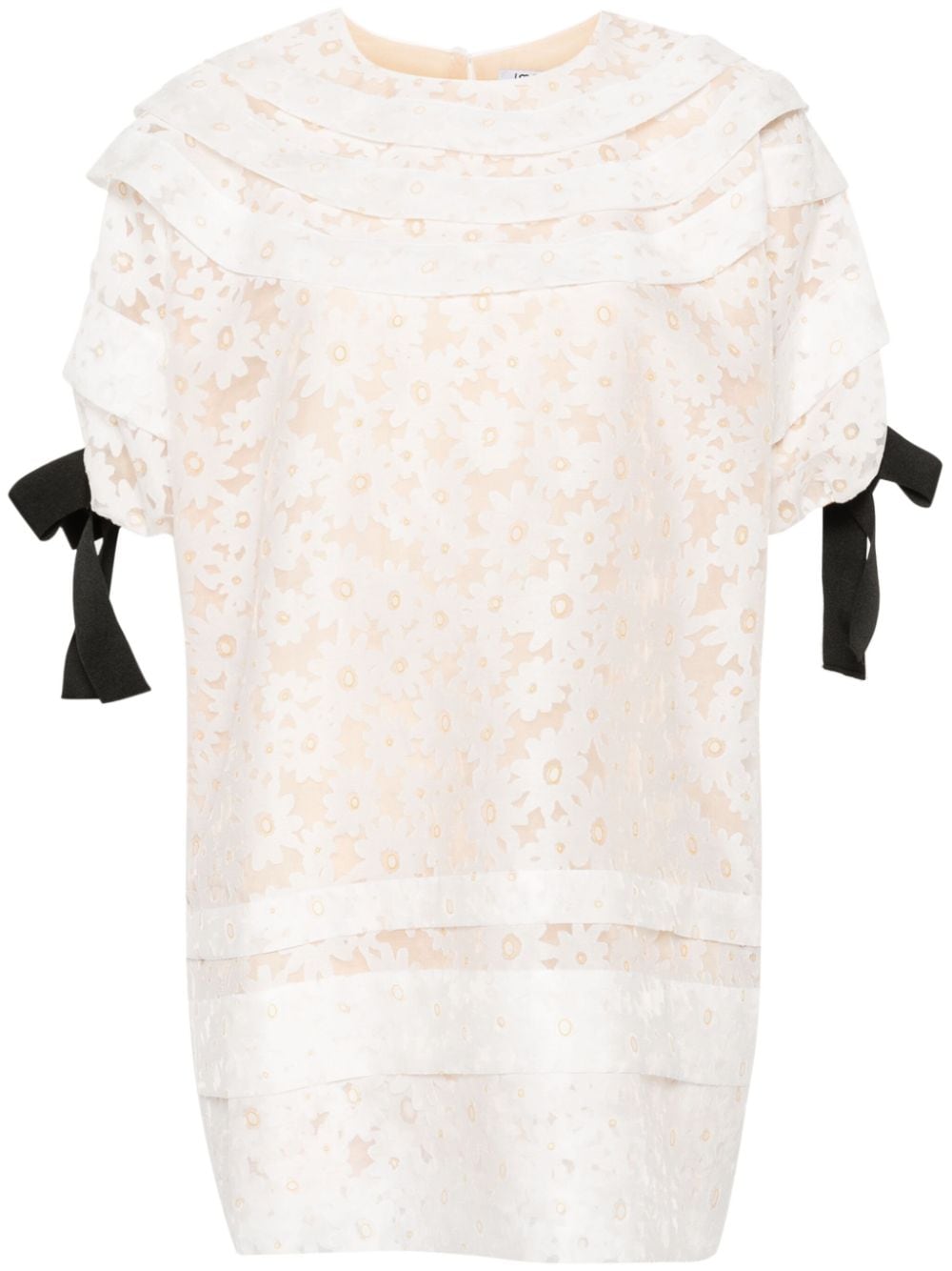 Parlor floral-lace mini dress - Neutrals von Parlor
