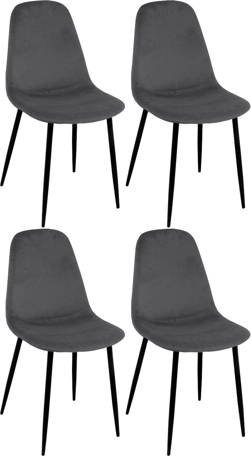 Paroli Polsterstuhl »Skadi«, (Set), 4 St., Velourstoff fein, (2 oder 4 Stück), mit Veloursbezug und in 2 Gestellfarben von Paroli