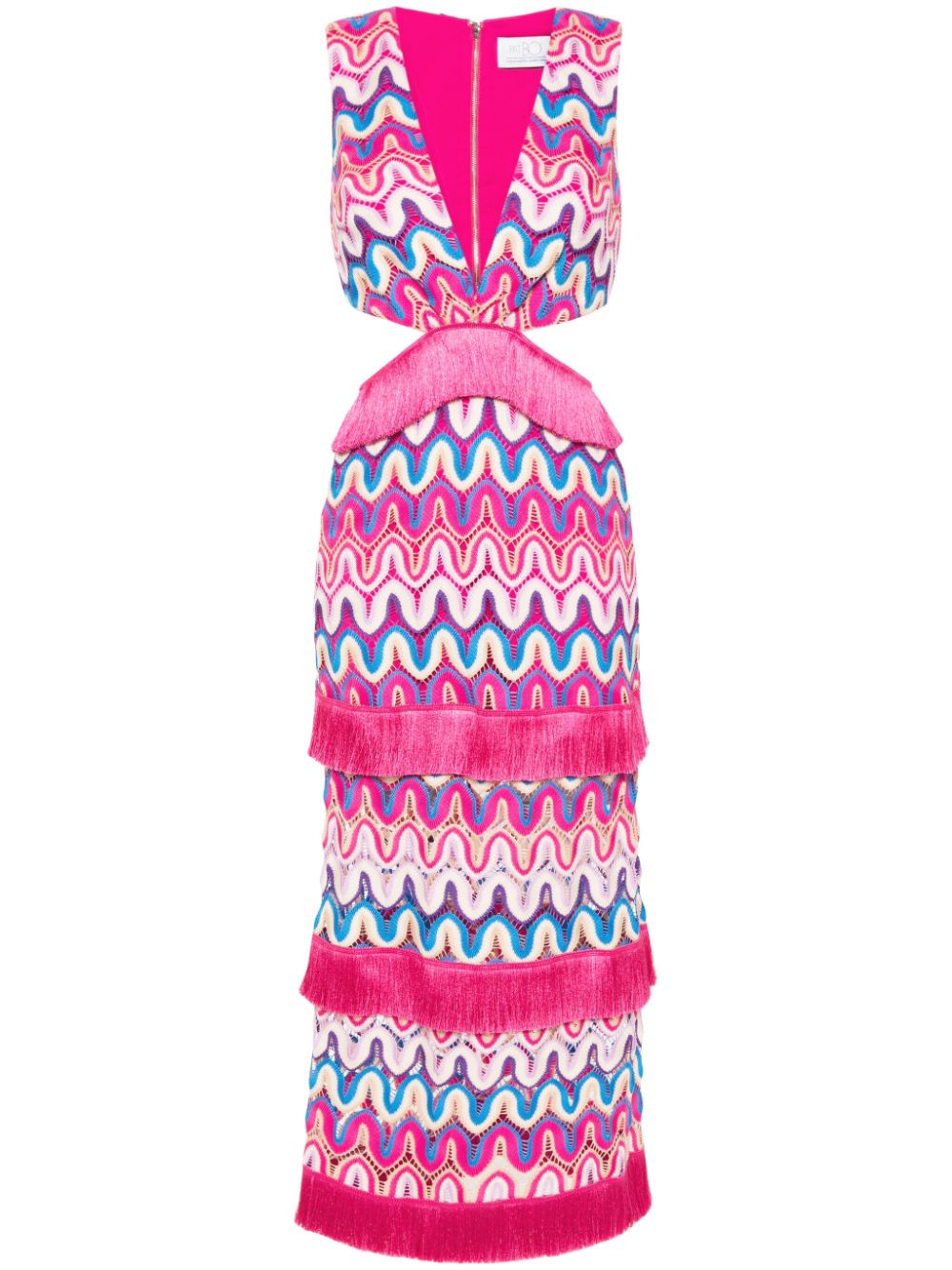 PatBO cut-out crochet midi dress - Pink von PatBO