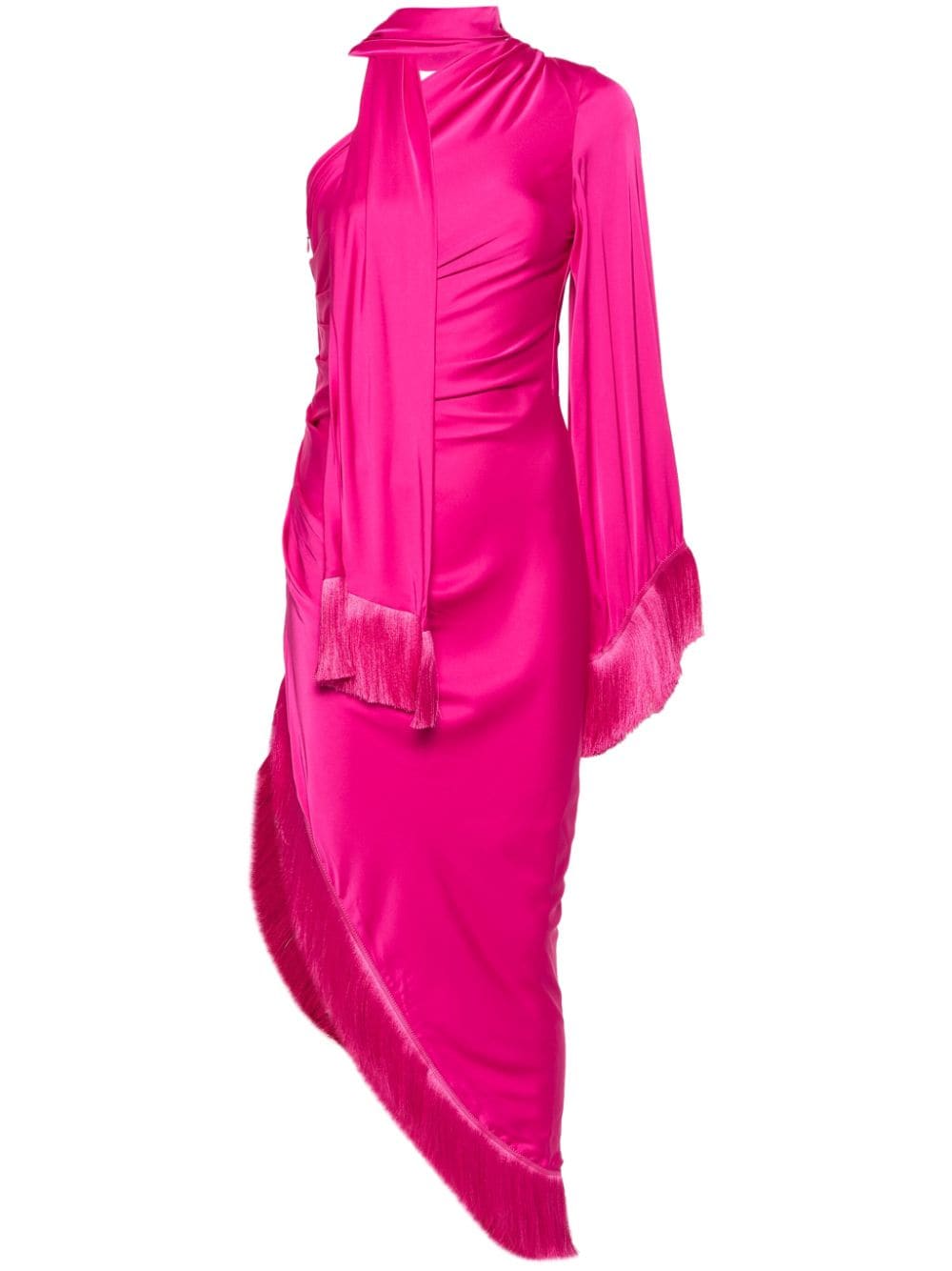 PatBO fringed one-shoulder dress - Pink von PatBO
