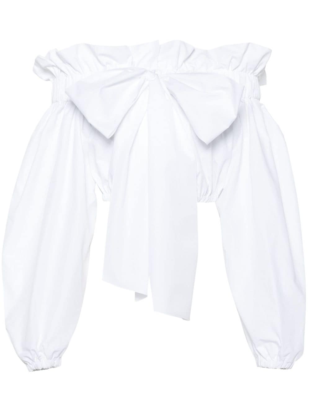 Patou bow-detail cotton crop top - White von Patou