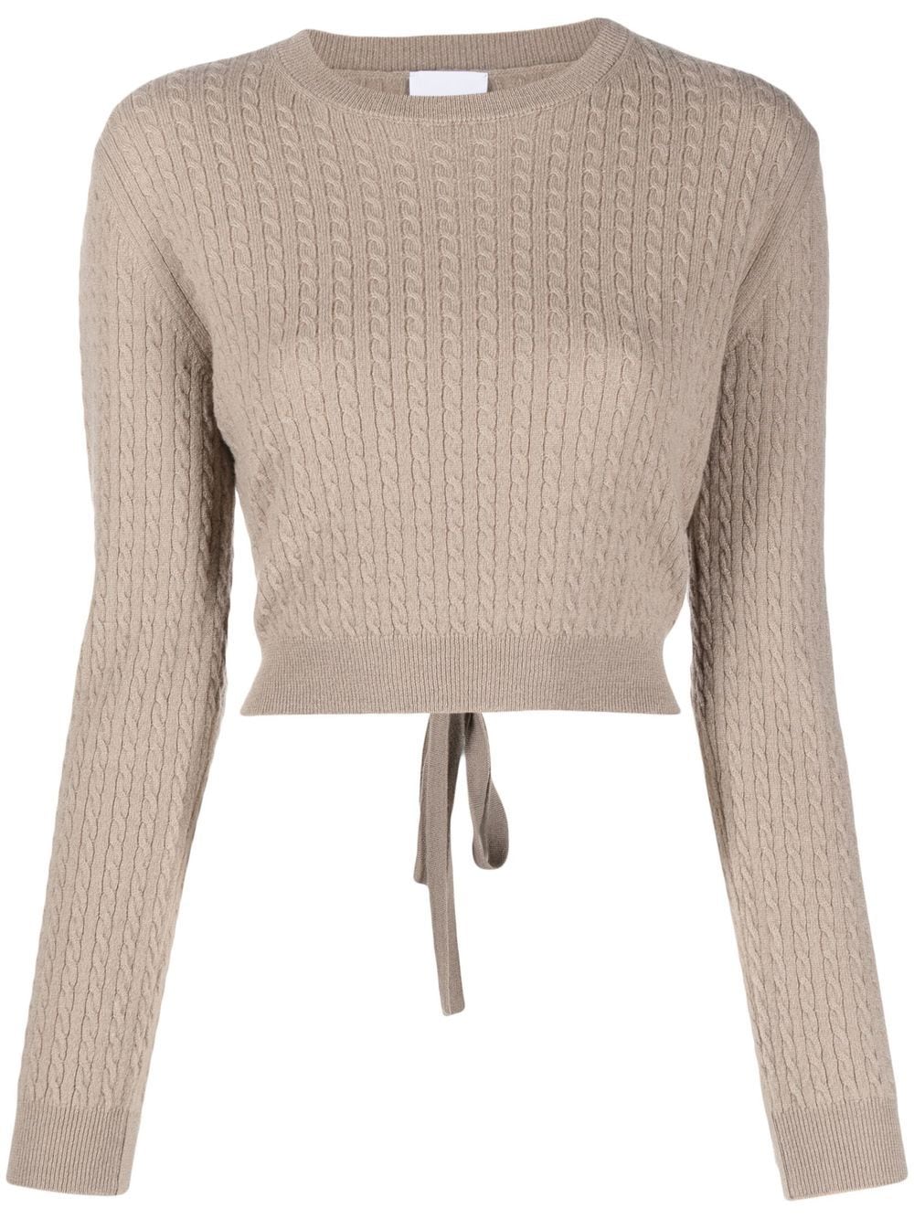 Patou cable-knit rear-tie cropped jumper - Neutrals von Patou