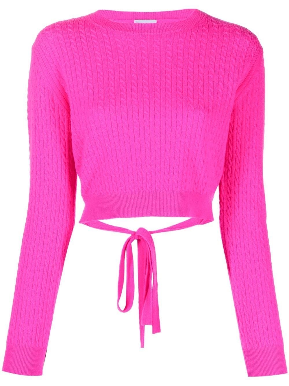 Patou cable-knit rear-tie cropped jumper - Pink von Patou