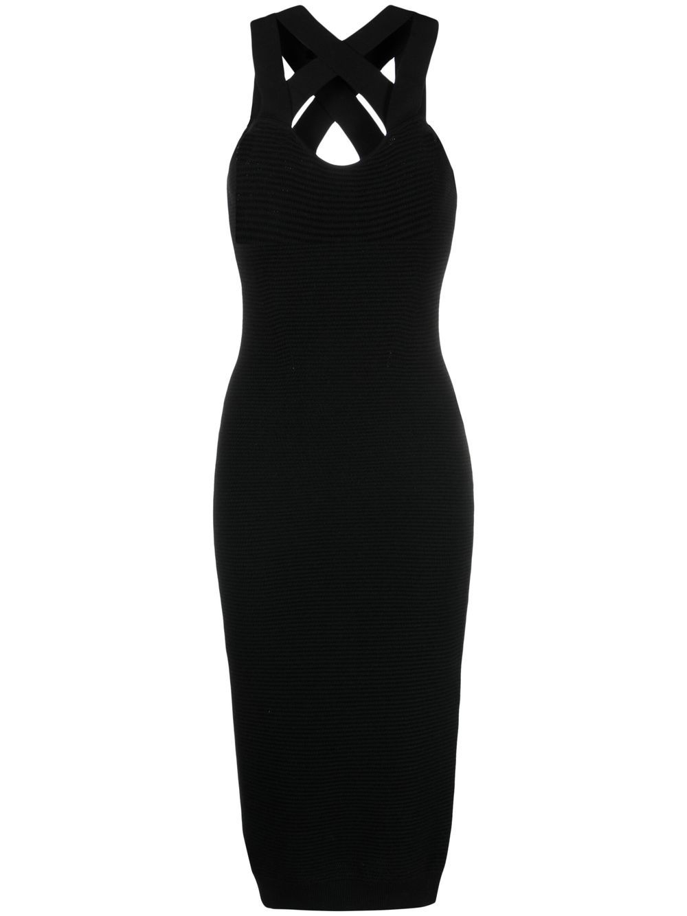 Patou criss-cross straps midi dress - Black von Patou