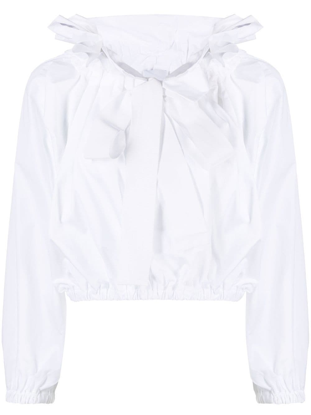 Patou puff-sleeve organic-cotton crop top - White von Patou