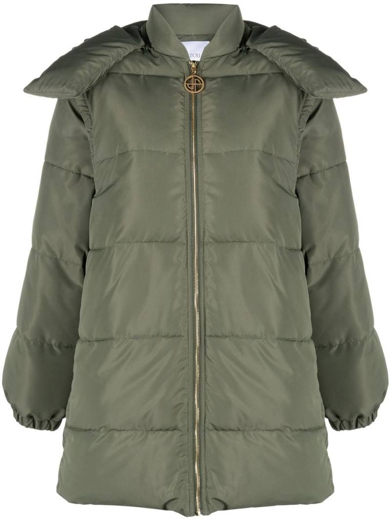 Patou detachable-sleeve puffer coat - Green von Patou