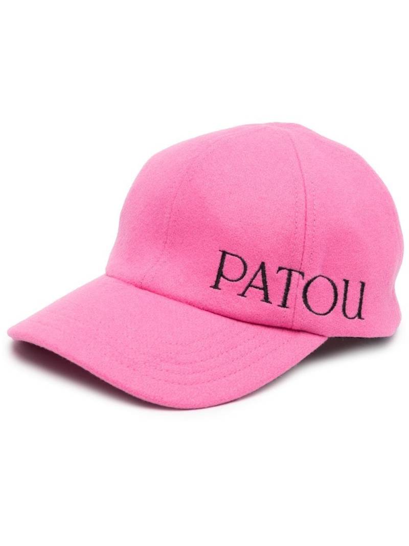 Patou embroidered-logo wool-cashmere cap - Pink von Patou