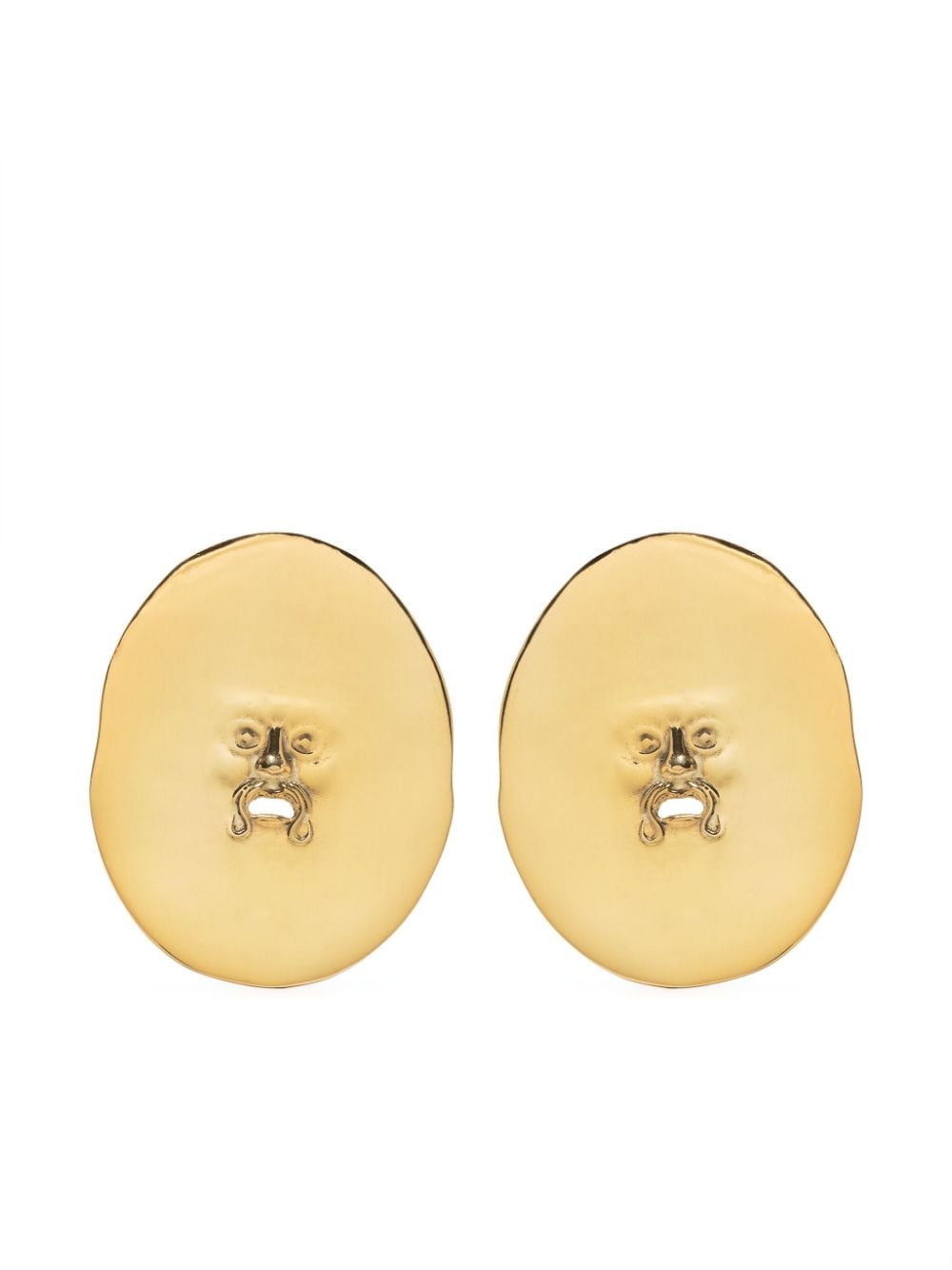 Patou large face clip-on earrings - Gold von Patou