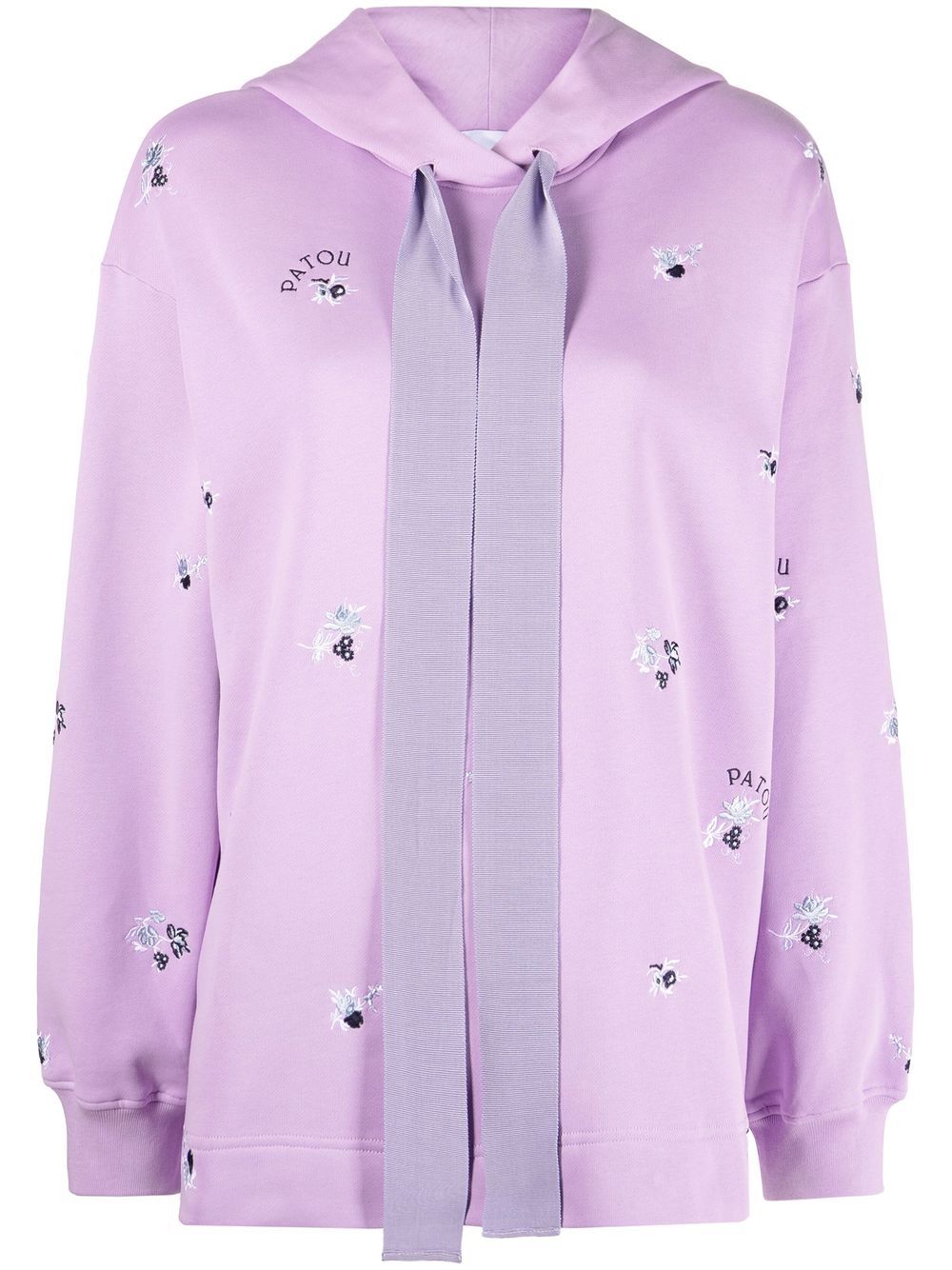 Patou floral-embroidered drawstring hoodie - Pink von Patou