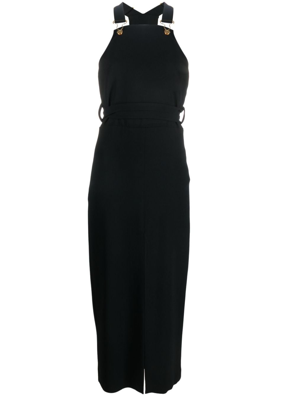 Patou front-slit dungaree dress - Black von Patou