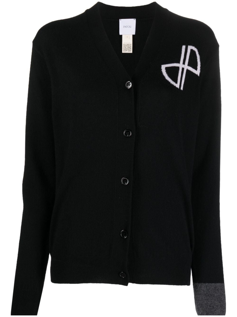 Patou logo-intarsia wool-cashmere cardigan - Black von Patou