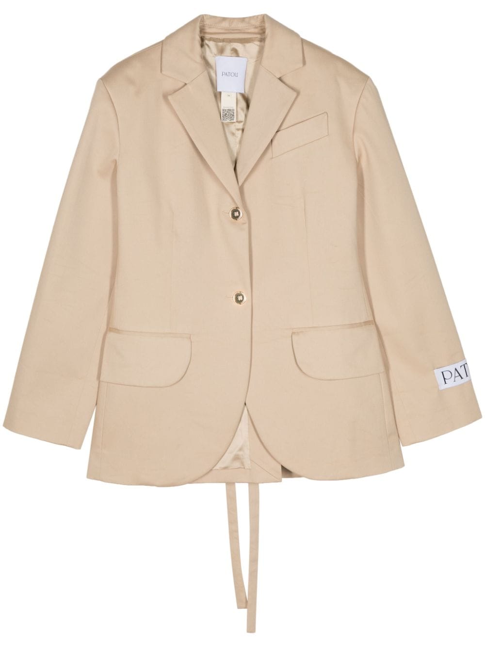 Patou lace-up cotton blazer - Neutrals von Patou