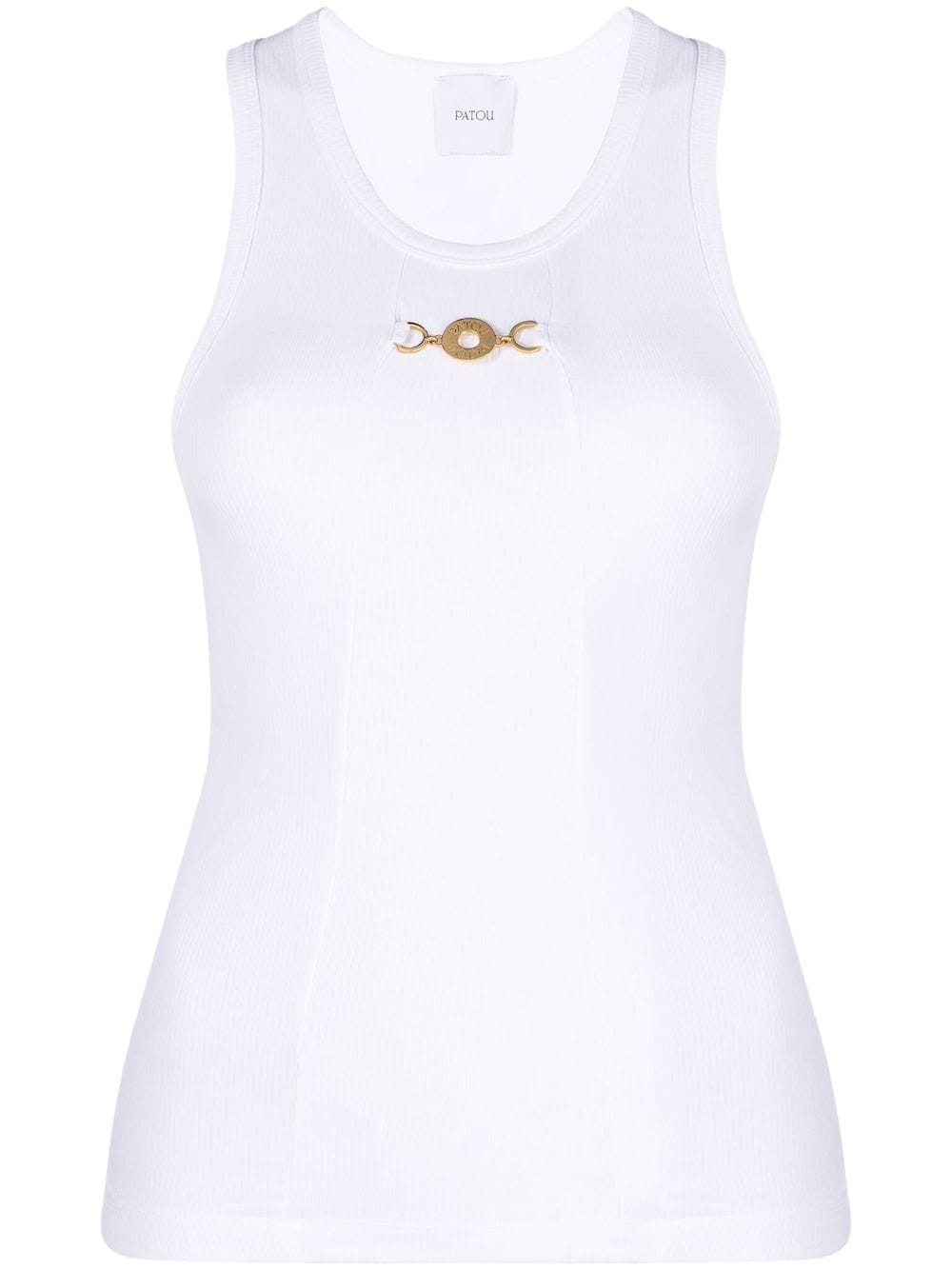 Patou logo-charm cotton tank top - White von Patou