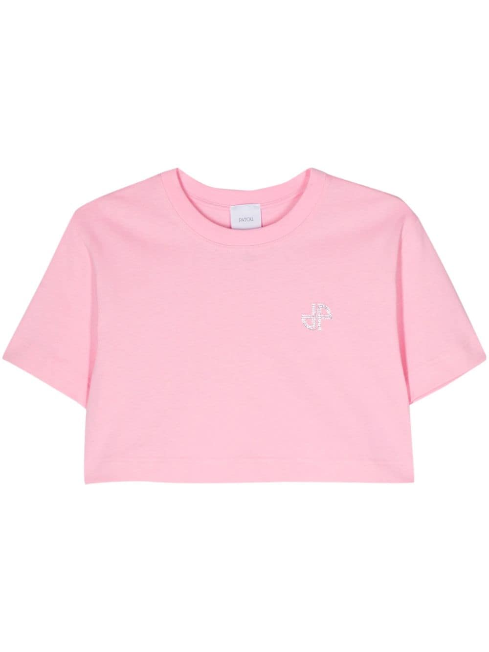 Patou logo-embellished cotton cropped T-shirt - Pink von Patou