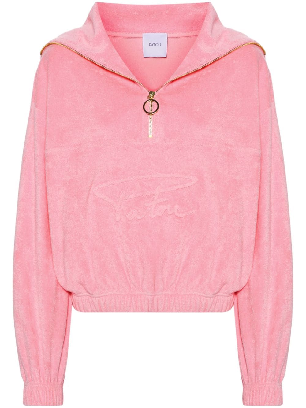 Patou half-zip terrycloth hoodie - Pink von Patou