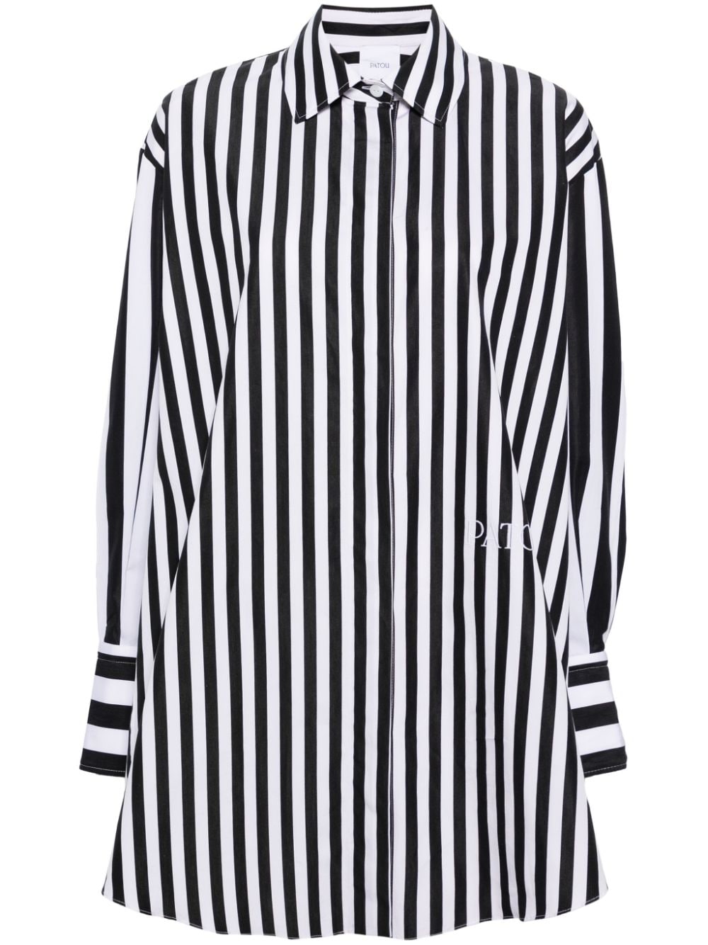 Patou logo-embroidered striped shirt - Black von Patou