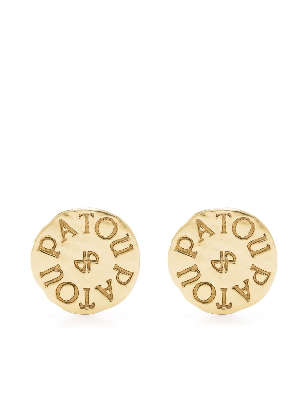 Patou logo-engraved coin earrings - Gold von Patou