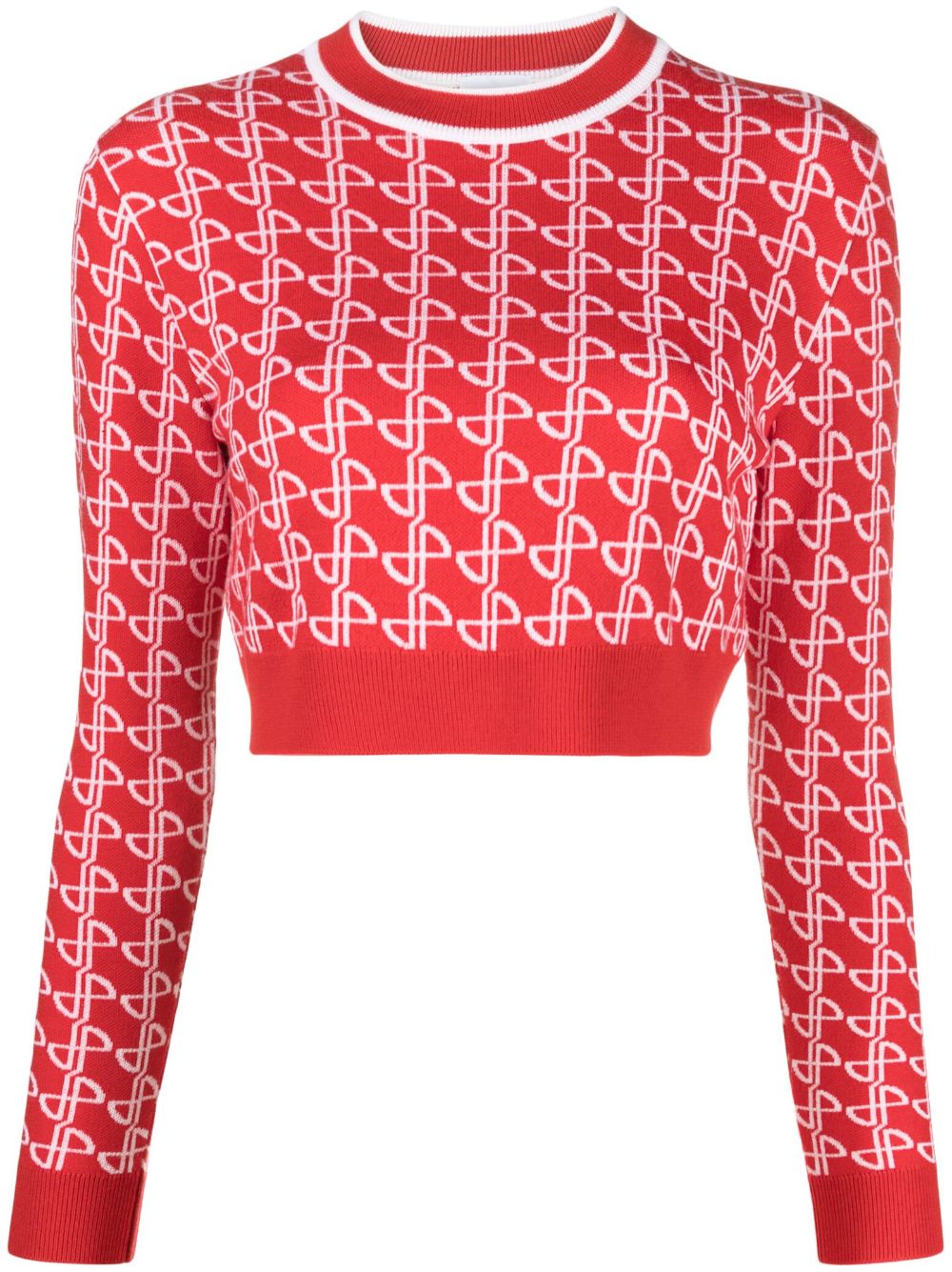 Patou logo-jacquard merino wool jumper - Red von Patou