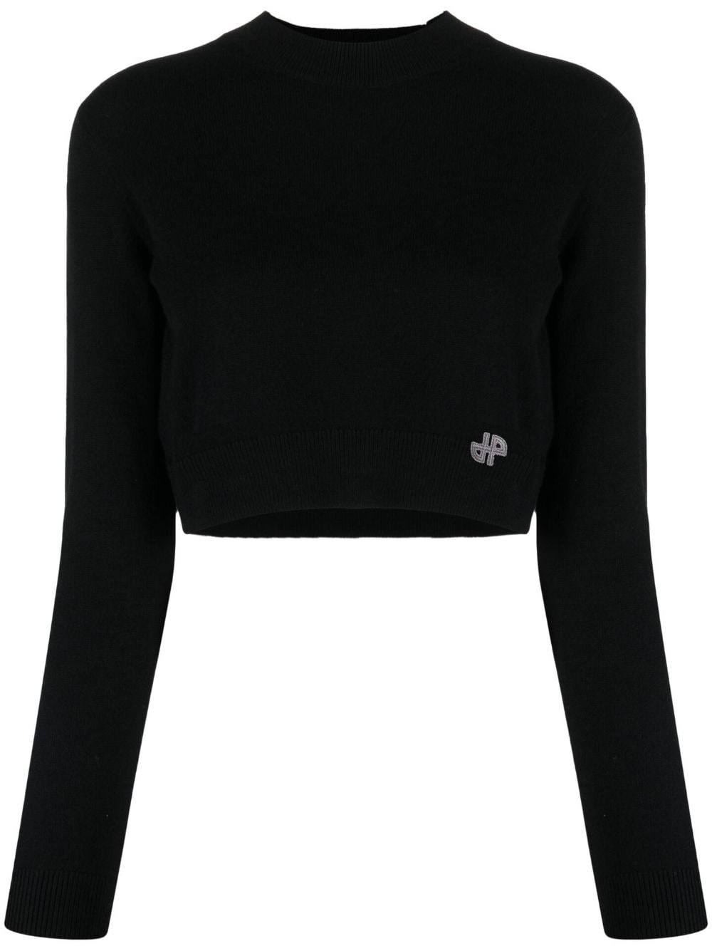 Patou logo patch cropped jumper - Black von Patou