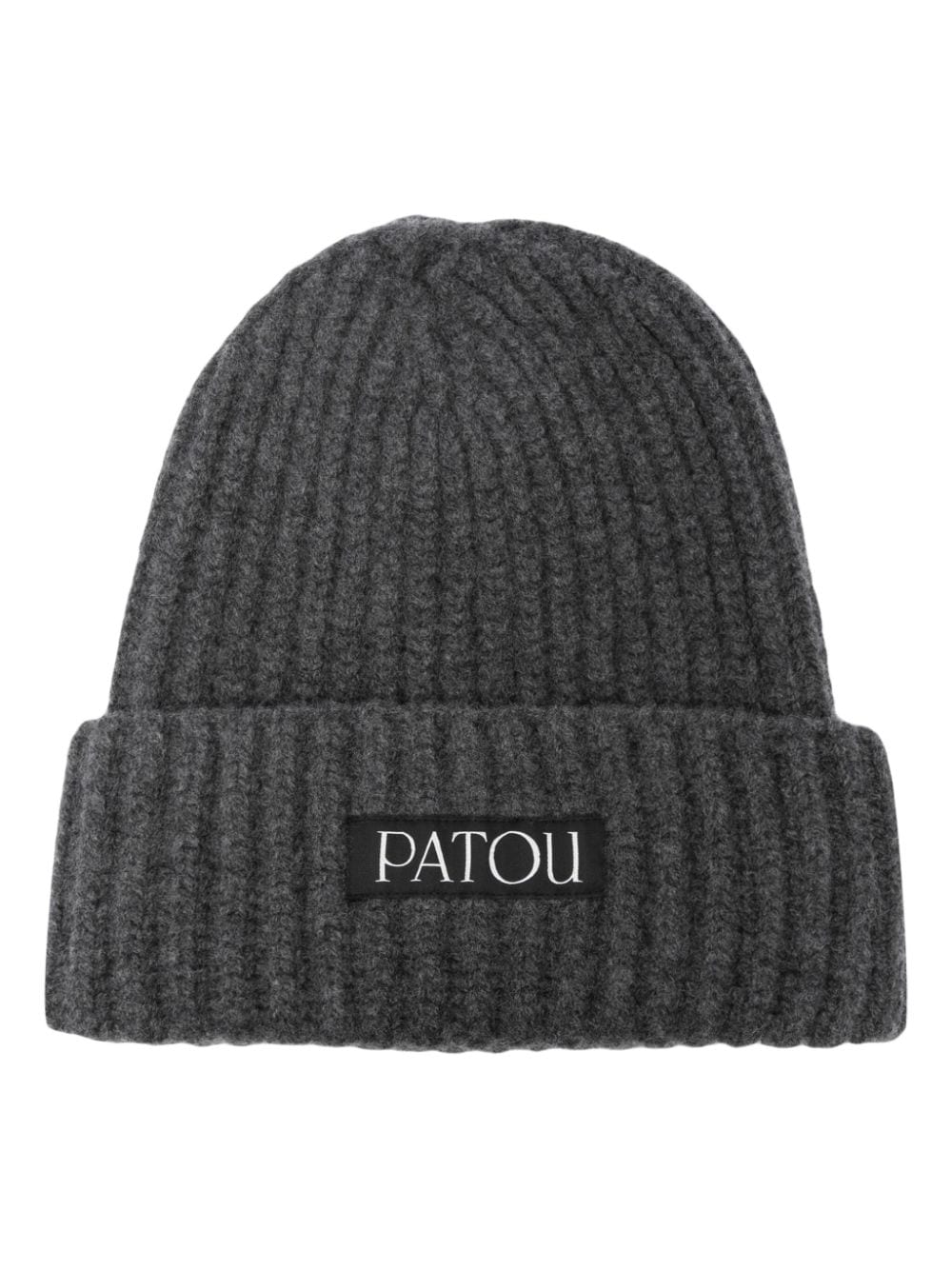 Patou logo-patch ribbed beanie - Grey von Patou