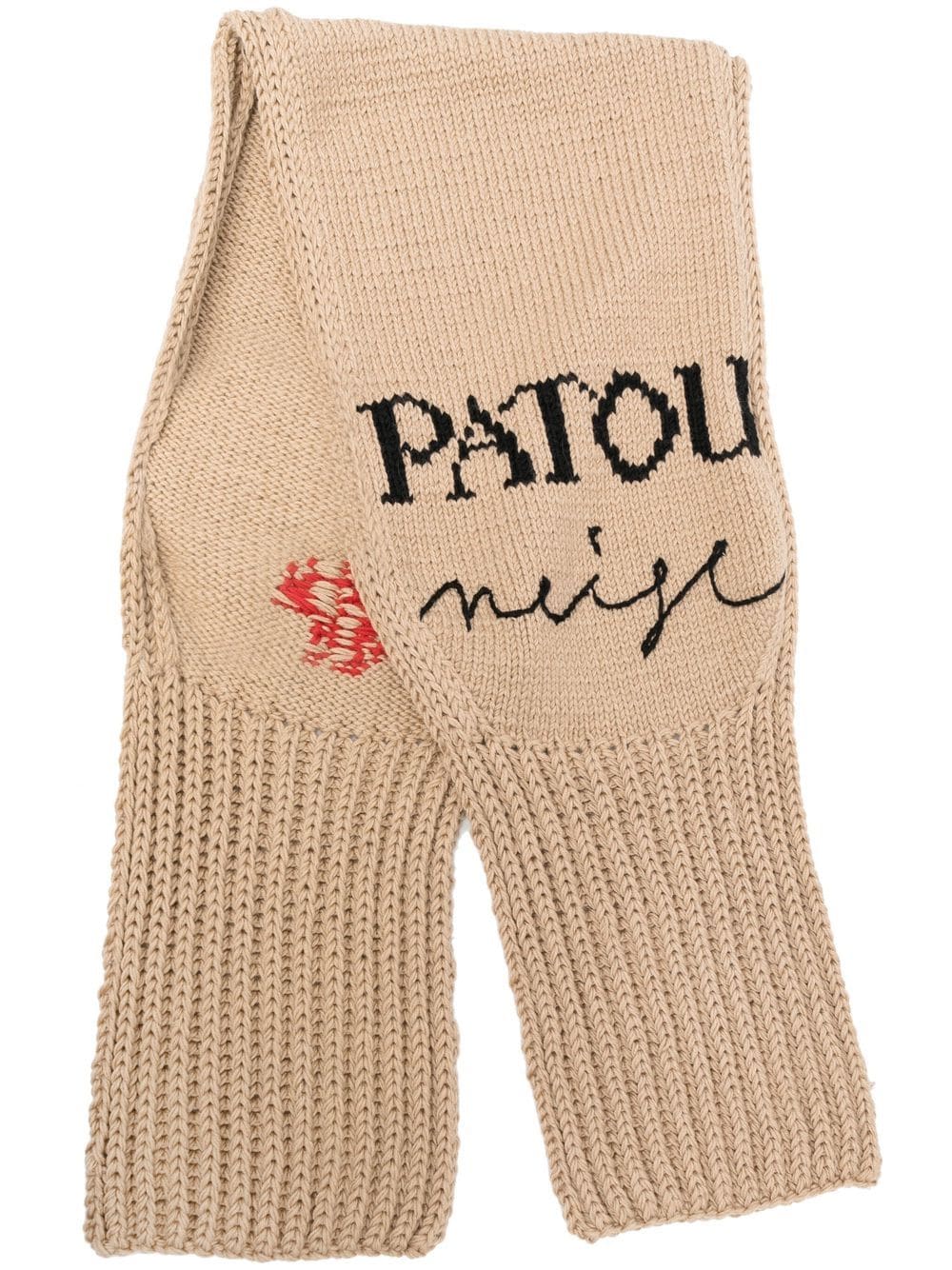 Patou logo-print wool scarf - Neutrals von Patou