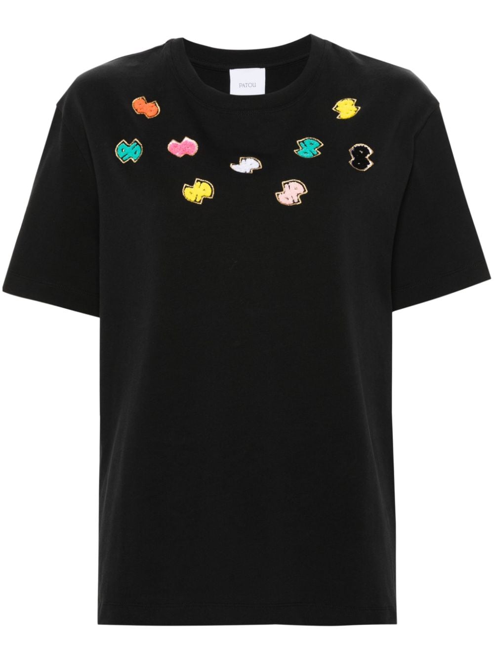 Patou motif-embroidered cotton T-shirt - Black von Patou