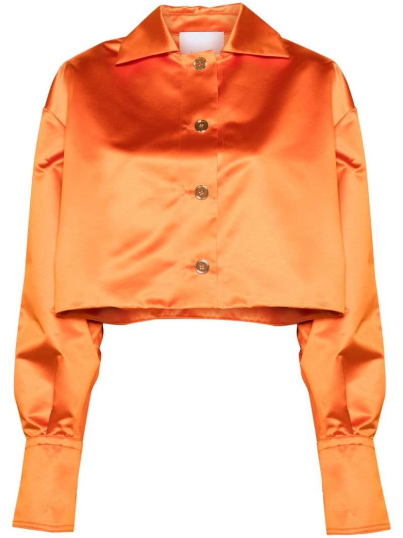 Patou cropped satin shirtjacket - Orange von Patou