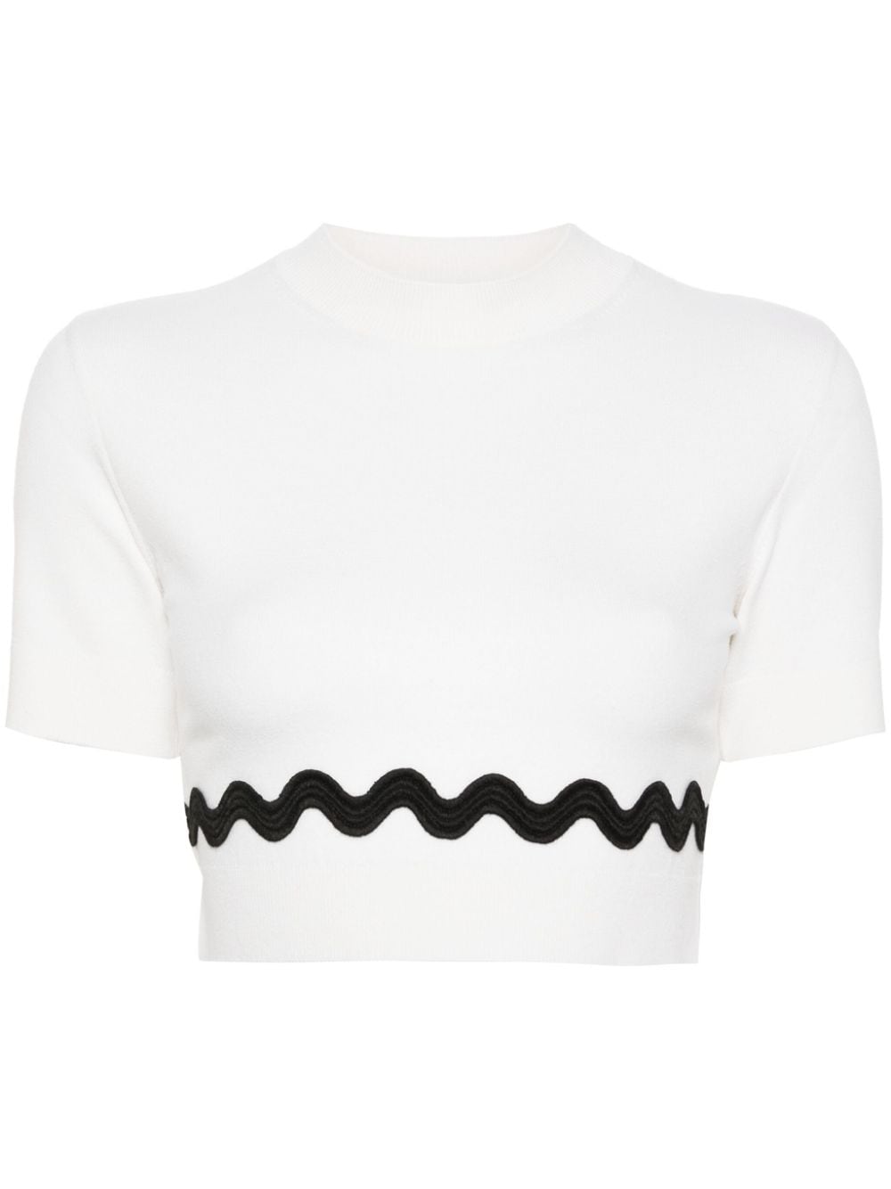 Patou Wave wool-blend cropped jumper - White von Patou