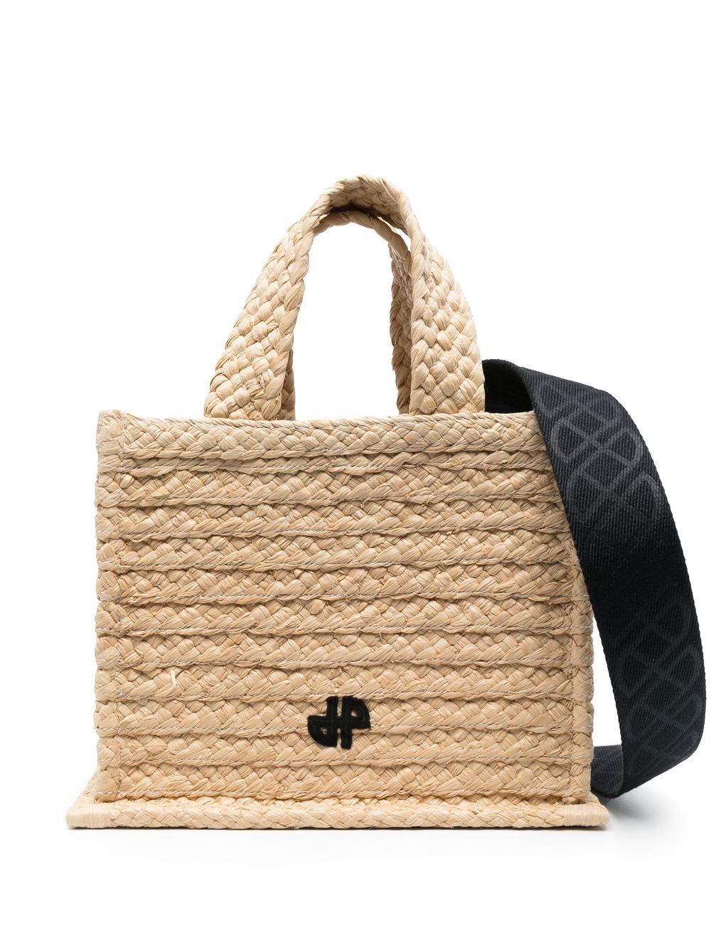 Patou small JP raffia tote bag - Neutrals von Patou