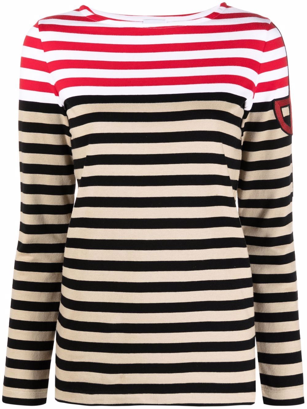 Patou stripe print longsleeved T-shirt - Red von Patou